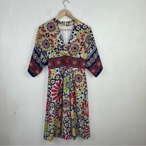 Wayward Fancies eShakti Asian Inspired Kimono Graphic Floral Sleeve Boho Dress